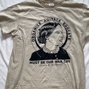 activist feminist tan tshirt